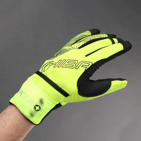 CHIBA Express+ - Radhandschuhe neongelb, M, wind- & wasserdicht mit Regenüberzug