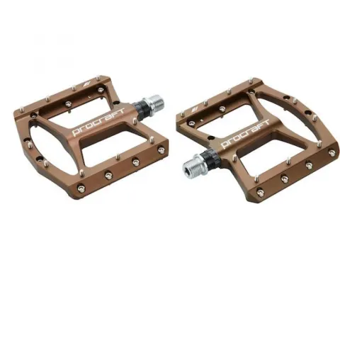Procraft Pedale Flat Grip Advanced CNC 110 x 108 mm Braun - maximaler Grip & Kontrolle