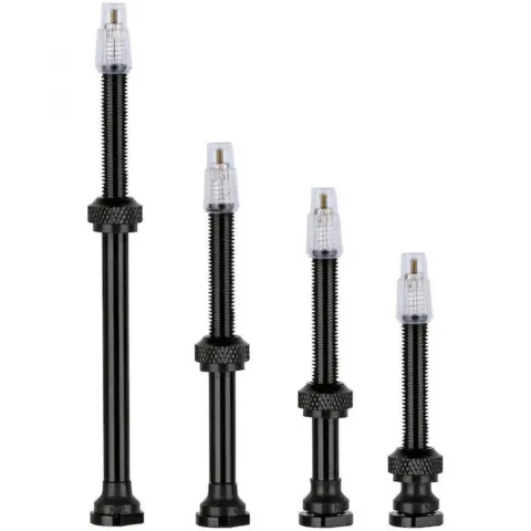 Vision Tubeless-Ventile inkl. Verlängerung 60 mm Schwarz - leichtes Set für TLR-Carbonfelgen