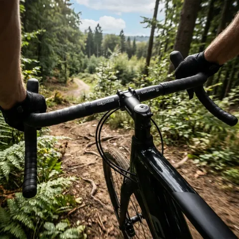 EXPLORER Humpert/Ergotec EXPLORER 20 Gravel-Lenker 420mm 31 - 31.8 mm - 8mm AL 6061 T6 Schwarz -…