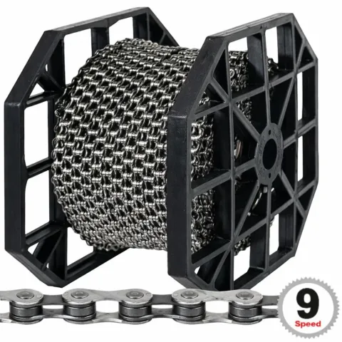 KMC Kettenrolle E9 EPT 9-fach E-25 - 50 Meter Fahrradkette mit Missing Link silber