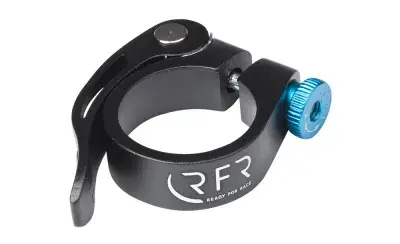 RFR Sattelklemme mit Schnellspanner 31.8mm / 34.9mm schwarz/blau - Größe: 34.9 mm