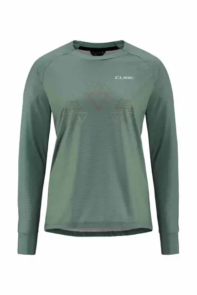 Cube ATX Damen Fahrrad Trikot lang grün 2026 - Größe: M (38)