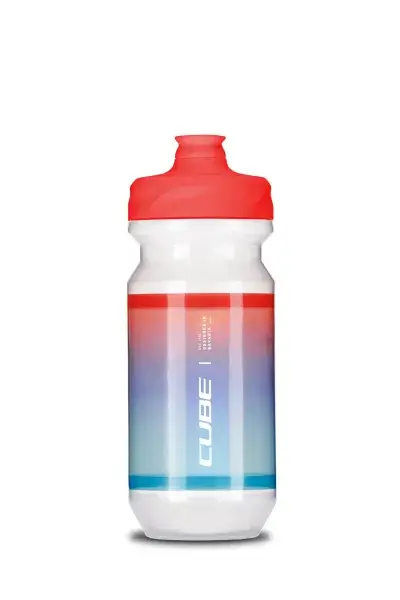 Cube Flow DS Fahrrad Trinkflasche 0.5L weiß / rot / blau
