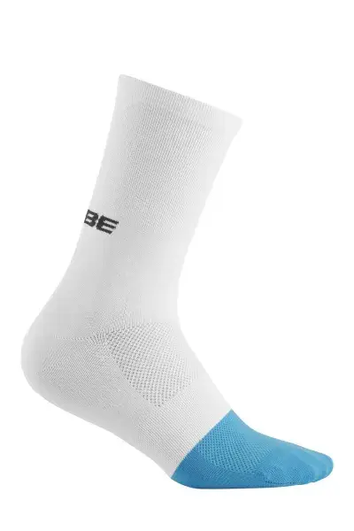 Cube Teamline High Cut Fahrrad Socken weiß/blau 2027 - Größe: 36-39