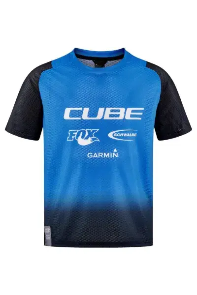 Cube Vertex Rookie X Actionteam Kinder Fahrrad Trikot kurz schwarz/blau 2027 - Größe: XXL (158/164)