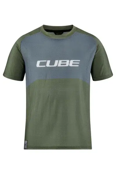 Cube Vertex Rookie TM Fahrrad Trikot kurz olive grün/grau 2027 - Größe: M (122/128)