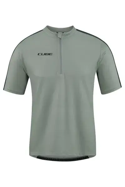 Cube ATX Cmpt Half Zip Fahrrad Trikot kurz grau 2027 - Größe: XS (42/44)