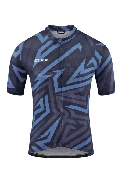 Cube ATX Cmpt Full Zip Fahrrad Trikot kurz blau 2027 - Größe: XS (42/44)