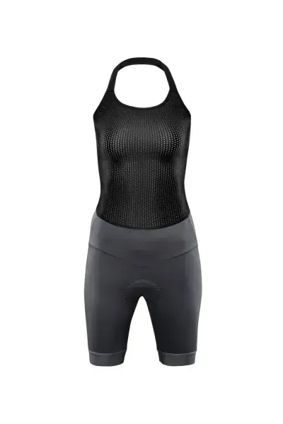 Cube Blackline Damen Fahrrad Trägerhose kurz grau 2027 - Größe: XXL (44)