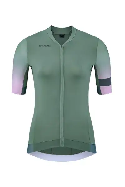 Cube Blackline Fade Damen Fahrrad Trikot kurz grün 2023 - Größe: XL (42)