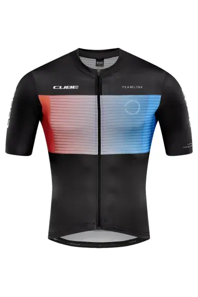 Cube Teamline Fahrrad Trikot kurz schwarz/blau/rot 2027 - Größe: S (44/46)