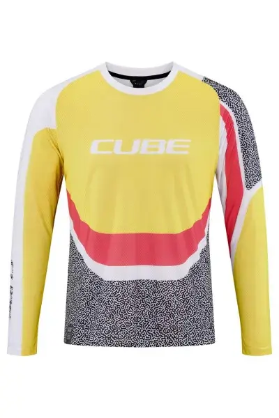 Cube Vertex Fahrrad Trikot lang gelb/grau 2027 - Größe: L (50/52)