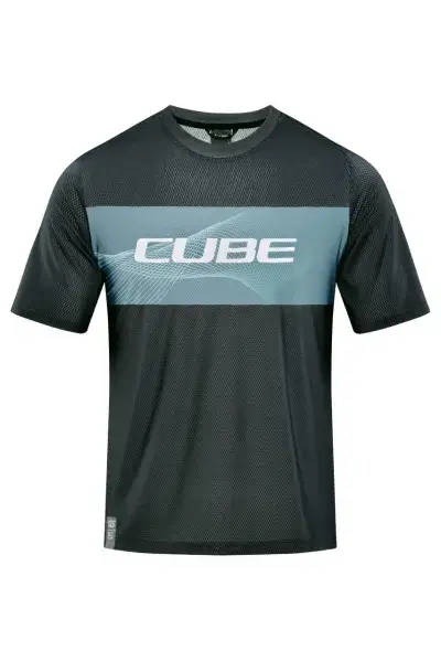 Cube Vertex Fahrrad Trikot kurz grau/blau 2027 - Größe: XS (42/44)