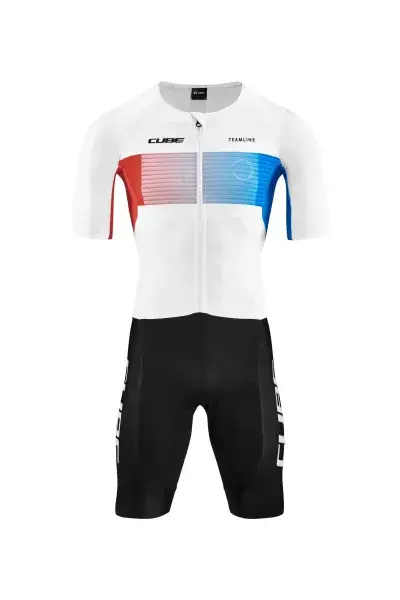 Cube Tea mline Tri Suit Triathlon Fahrrad Body / Einteiler schwarz / weiß 2027 - Größe: L (50/52)