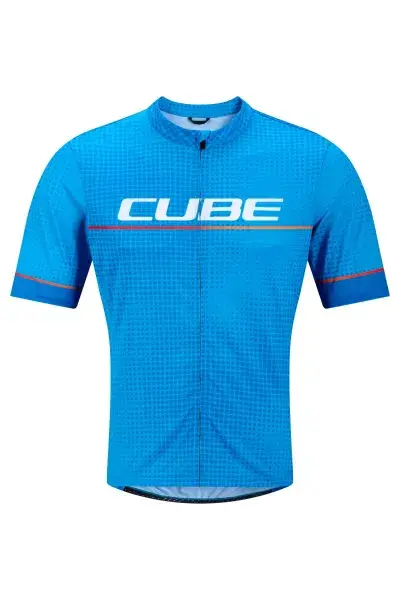 Cube Cmpt Teamline Fahrrad Trikot kurz topas blau 2026 - Größe: XS (42/44)