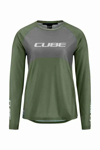 Cube Vertex TM Damen Fahrrad Trikot kurz olive grün / grau 2027 - Größe: XXL (44)