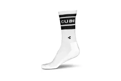 Cube After Race High Cut Fahrrad Socken weiß/schwarz 2027 - Größe: 40-43