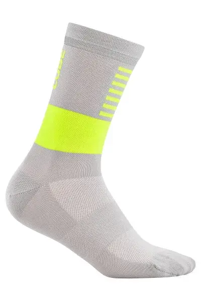 Cube High Cut Safety Fahrrad Socken grau/gelb 2026 - Größe: 36-39