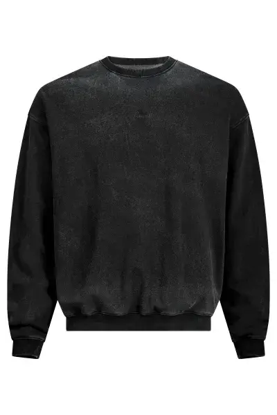 Cube Organic Sweater Script Freizeit Pullover washed grau 2027 - Größe: M (46/48)