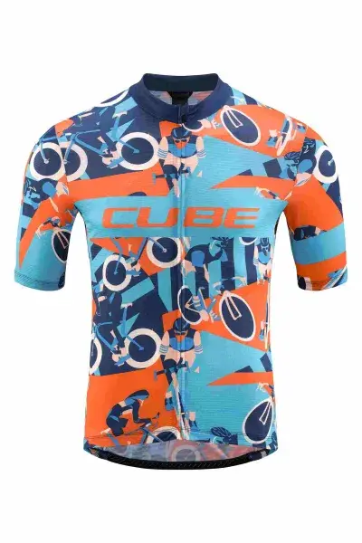 Cube Blackline cmpt Fahrrad Trikot kurz blau / orange 2027 - Größe: S (44/46)
