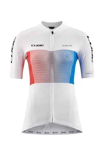 Cube Tea mline Damen Fahrrad Trikot kurz weiß / rot / blau 2027 - Größe: XXL (44)