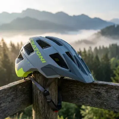Cratoni Helm AllSet MTB grau neongelb matt S/M 54 bis 58cm