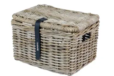 Basil VR Korb Dax S Rattan mit Deckel, grobmaschig Grau Modell 2026