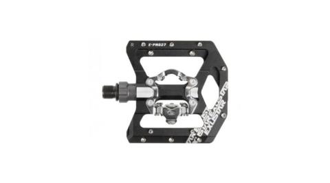 Exustar E-PM86 MTB-Pedale Cro-MO-Achse silber - Schwarz, 2-Loch SPD