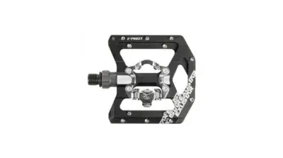 Exustar E-PM86 MTB-Pedale Cro-MO-Achse silber - Schwarz, 2-Loch SPD