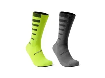 Endura Coolmax Stripe 2er Pack Socken | gelb | 37-42 | Fahrradbekleidung