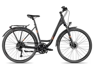 2R Manufaktur TRS THREE Wave | black matt/orange matt | 56 cm | Trekkingräder