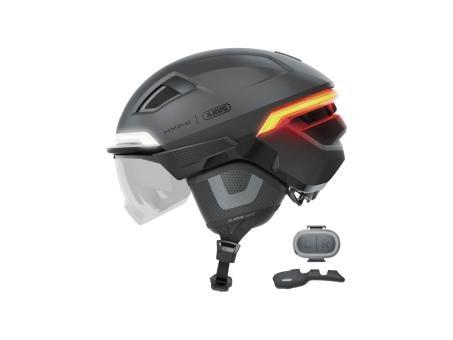Abus Hyp-E BL.ACE Bremslicht E-Bike Helm | schwarz/grau | 51-55 cm | Fahrradbekleidung