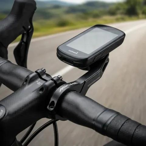 Miche Computerhalter Alu Schwarz - Leicht & kompatibel mit Garmin/Wahoo - Computerhalterung