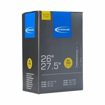 Schwalbe Fahrradschlauch SV12G Extra Light 26/27,5 x 1.10-1.75 Zoll, 28/44-590/584 -…