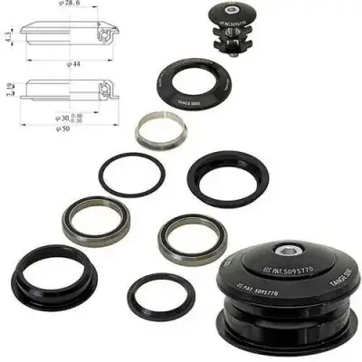 Fahrrad Steuersatz 1 1/8" Ahead Neco semi-integrated schwarz