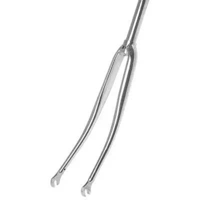 Messingschlager Rennradgabel 28" CrMo verchromt, 1" Gewinde, 240mm Schaft, 130mm Gewinde, EN 14781…