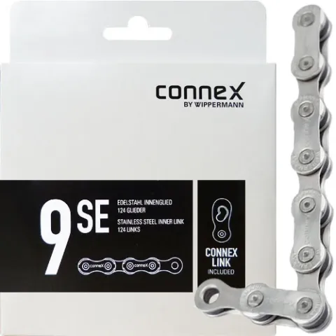 Connex Wippermann Kette 9SE 1/2"x11/128" 124 Gl. 9-fach mit Connex-Link für E-Bike
