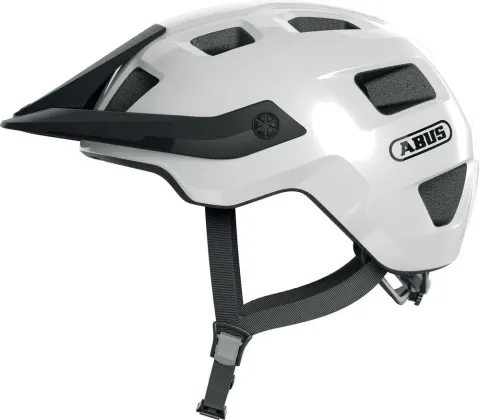 ABUS Fahrradhelm MoTrip shiny white M 54-58 Zentimeter - MTB-Helm mit In-Mold, Zoom Spin…