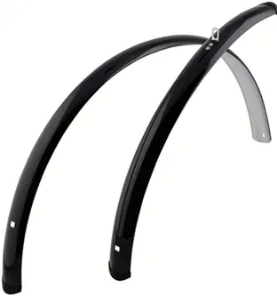 CONTEC Schutzblech-Set "Splash Protect" 28" / 48 mm breit – Schwarz glänzend