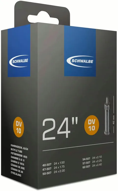Schwalbe Schlauch Nr. 10 – 24" Fahrradschlauch 40-62/507 DV 40 mm