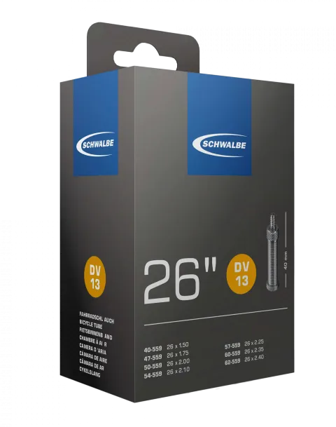 Schwalbe Schlauch Nr. 13 – 26" Fahrradschlauch 26x1.50–2.40 DV 40 mm