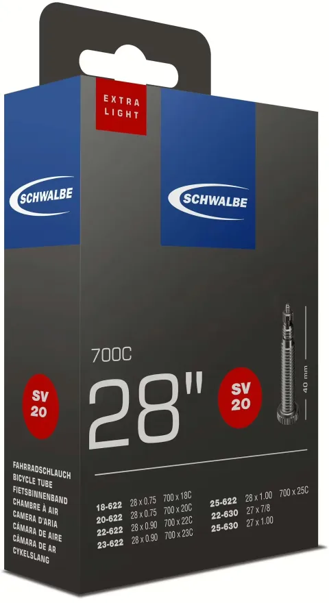 SCHWALBE Schlauch Nr. 20 Extralight 18-23/622 SV 40 mm