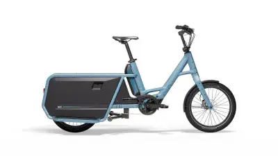 QiO Long P9 Elektro-Cargorad 9-Gang Shimano Retro blue matt