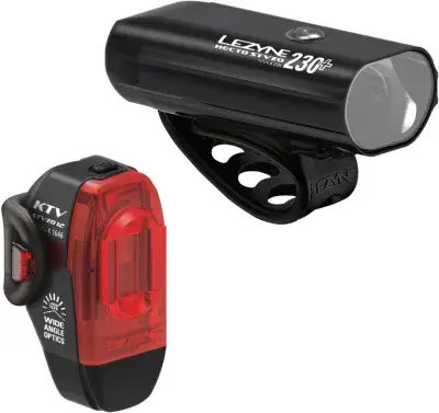 Lezyne Hecto 230+ / KTV StVZO Beleuchtungsset – schwarz