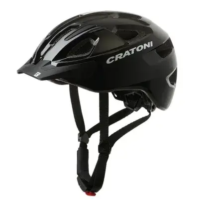 Cratoni City Helm C-Swift mit integrierter Rückleuchte - Mehrere Farben! 53-59 cm Schwarz glänzend