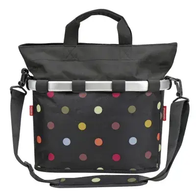 KLICKfix Bikebasket OVAL S Dots – Stylischer Fahrradkorb