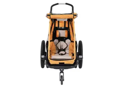 XLC MONO S BS-C09 Kinder-Fahrradanhänger 3-in-1, marigold/anthrazit, 20"