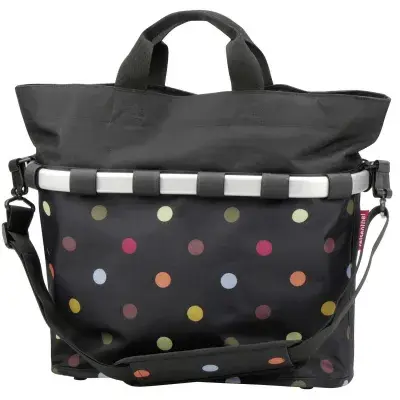 KLICKfix Reisenthel Bikebasket Oval M Dots – Gepäckträger-Tasche 17 l faltbar