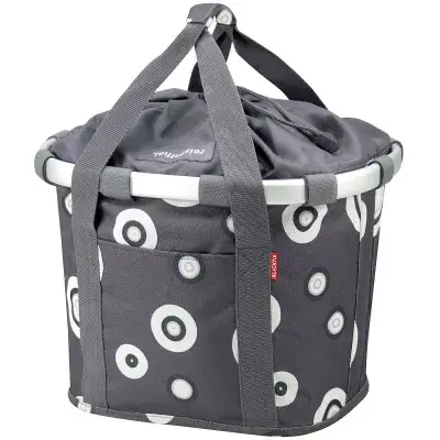 KLICKfix Reisenthel Bikebasket Bubbles anthracite – Stylischer Fahrradkorb